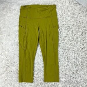 Lululemon Fast and Free Crop II 19" *Nulux Golden Lime